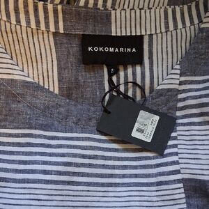 Kokomarina Women's Blue Striped Midi Dress